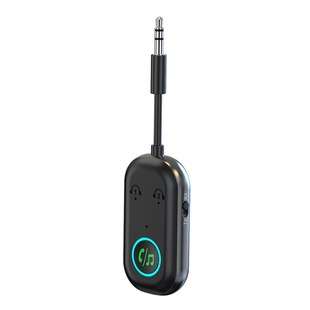 Auto-Bluetooth 2-in-1-Empfänger, Sender, Freisprechen, Bluetooth 5.3-Adapter, unterstützt zwei Geräte