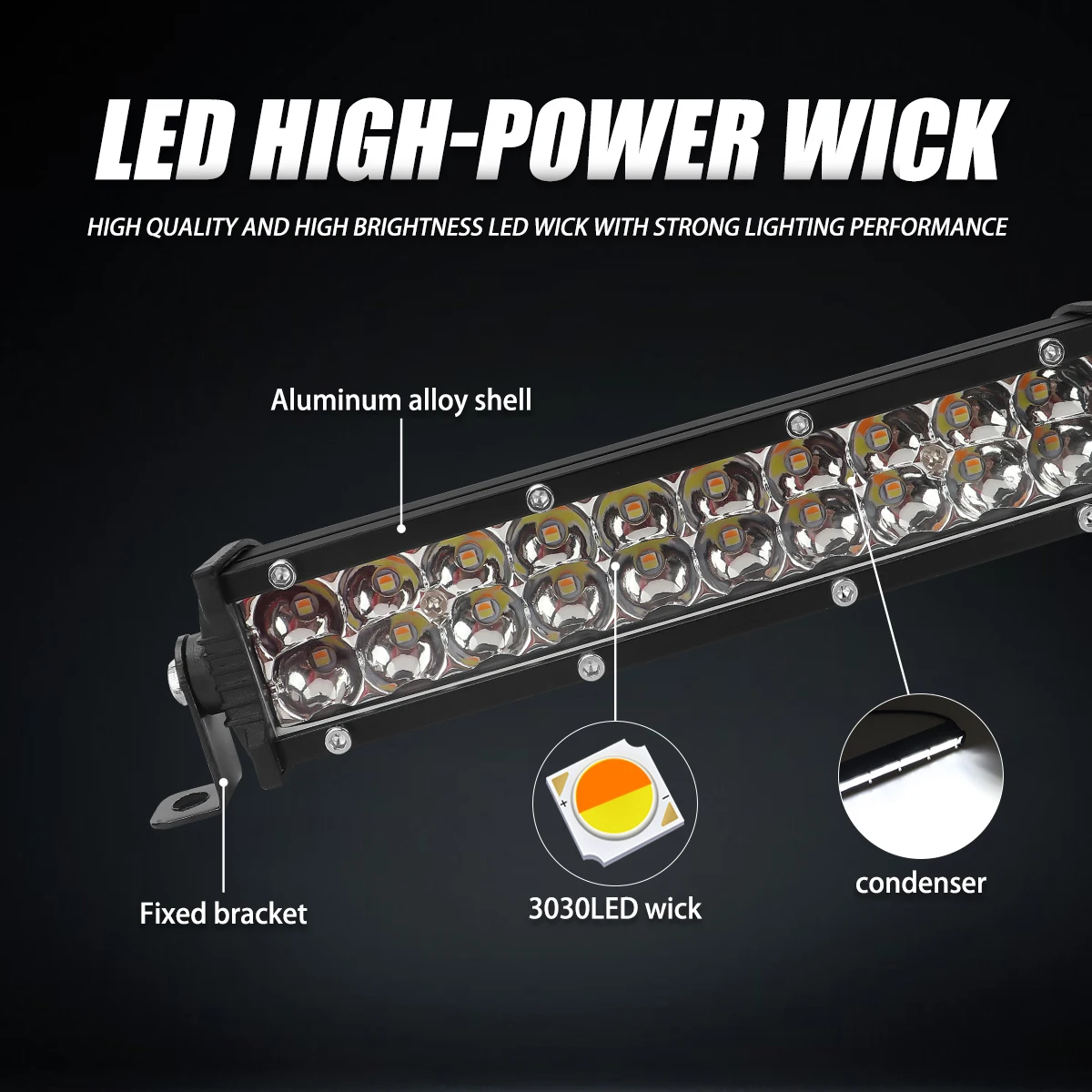 Motorrad-Scheinwerfer, LED-Lichtleisten-Set für den Lenker, 60 W LED – Bild 3