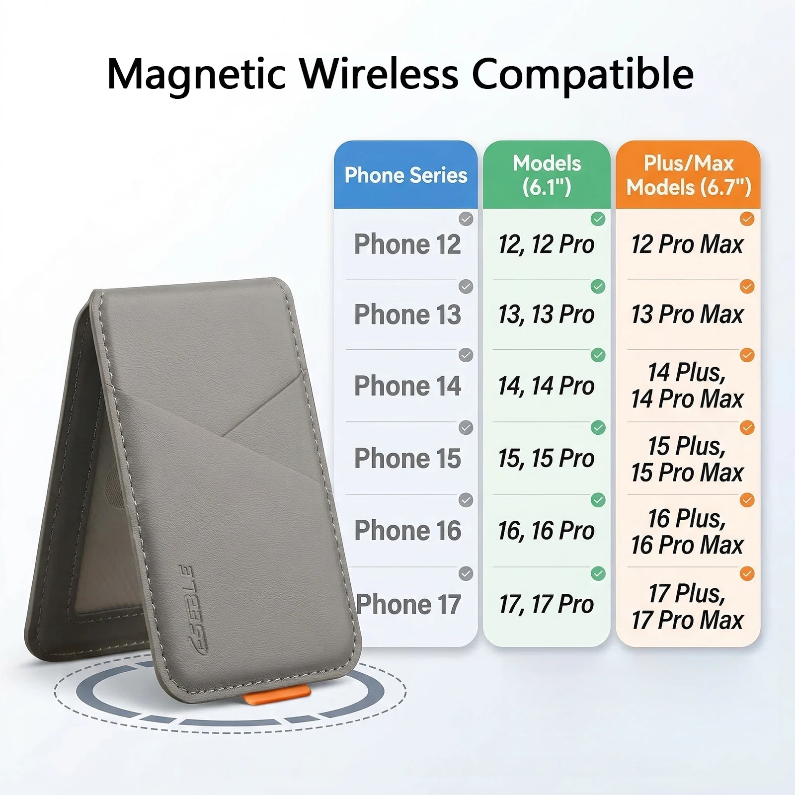 Premium PU-Leder Magnetischer Telefonkartenhalter, RFID Anti-Skimming – Bild 6