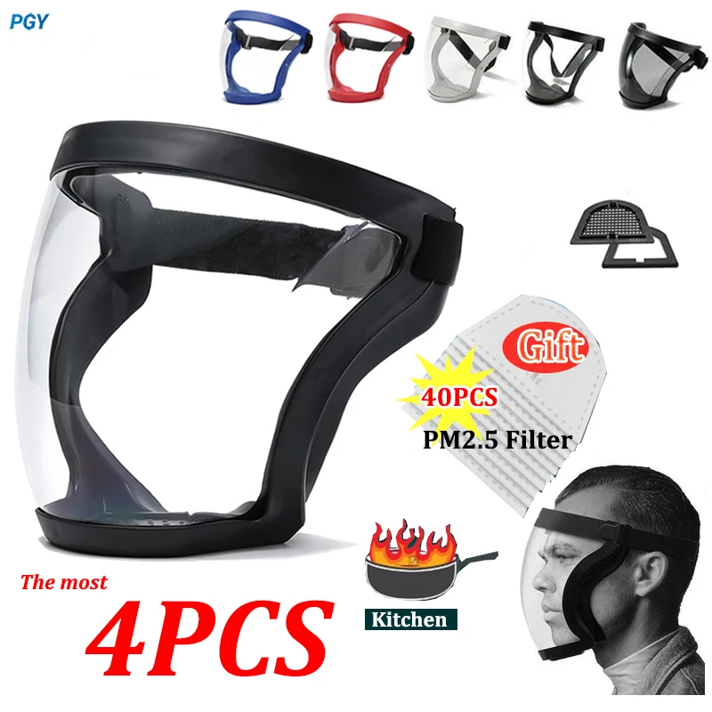 Schutzmaske, transparenter Gesichtsschutz, Gesichtsmaske, schützende Outdoor-Sicherheitsmaske, Kopfbedeckung