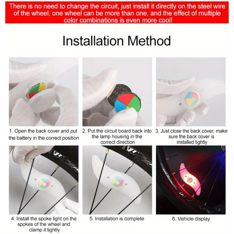 LED Fahrrad Rad Speichen Licht Bunte Wasserdichte MTB Balance Fahrrad – Bild 5