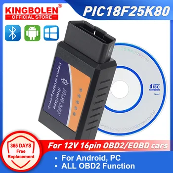 ELM327 Bluetooth V1.5 PIC18f25k80 Chip Diagnosegerät J1850 ELM 327 V 1.5 für OBDII OBD2 Fahrzeug Android