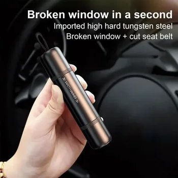 Auto-Sicherheitshammer mit Sicherheitsgurtschneider, 2-in-1-Fensterglasbrecher, kompakter Notfallhammer