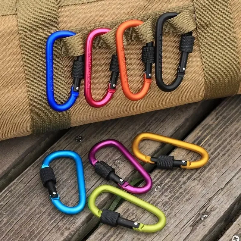 Karabinerhaken mit Schraubtor, 4 Stück Karabiner, Wanderklammern – Bild 4