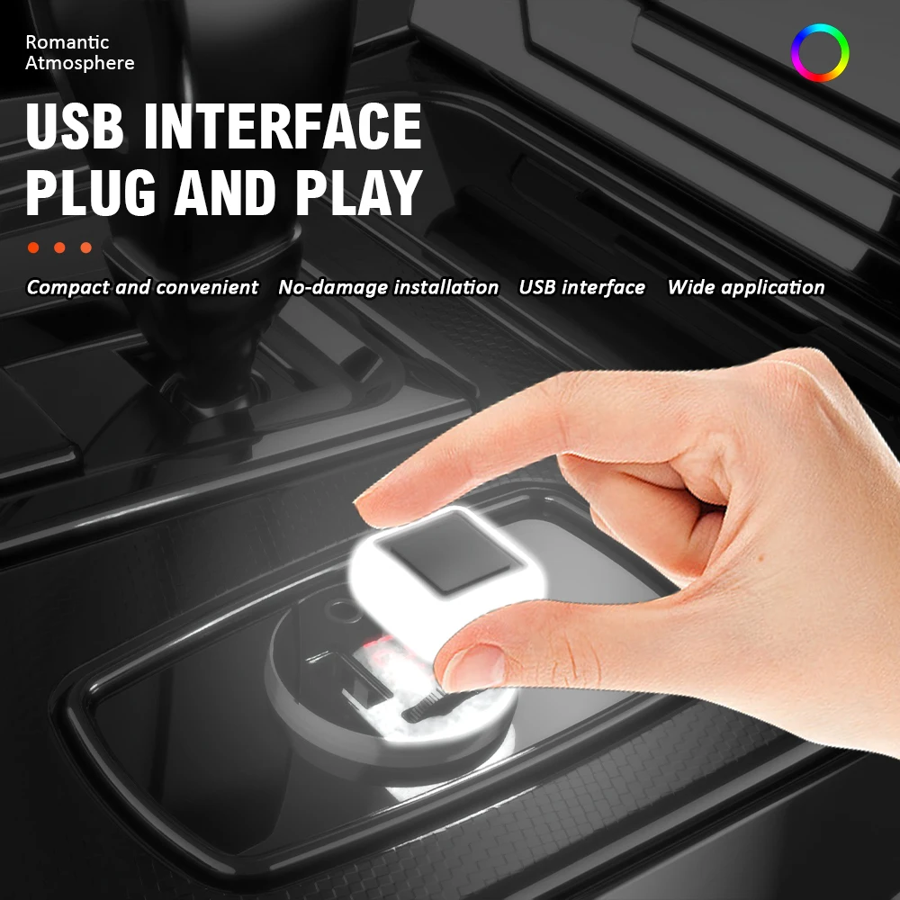 Auto-USB-Ambientebeleuchtung, Quadratische Tragbare – Bild 5