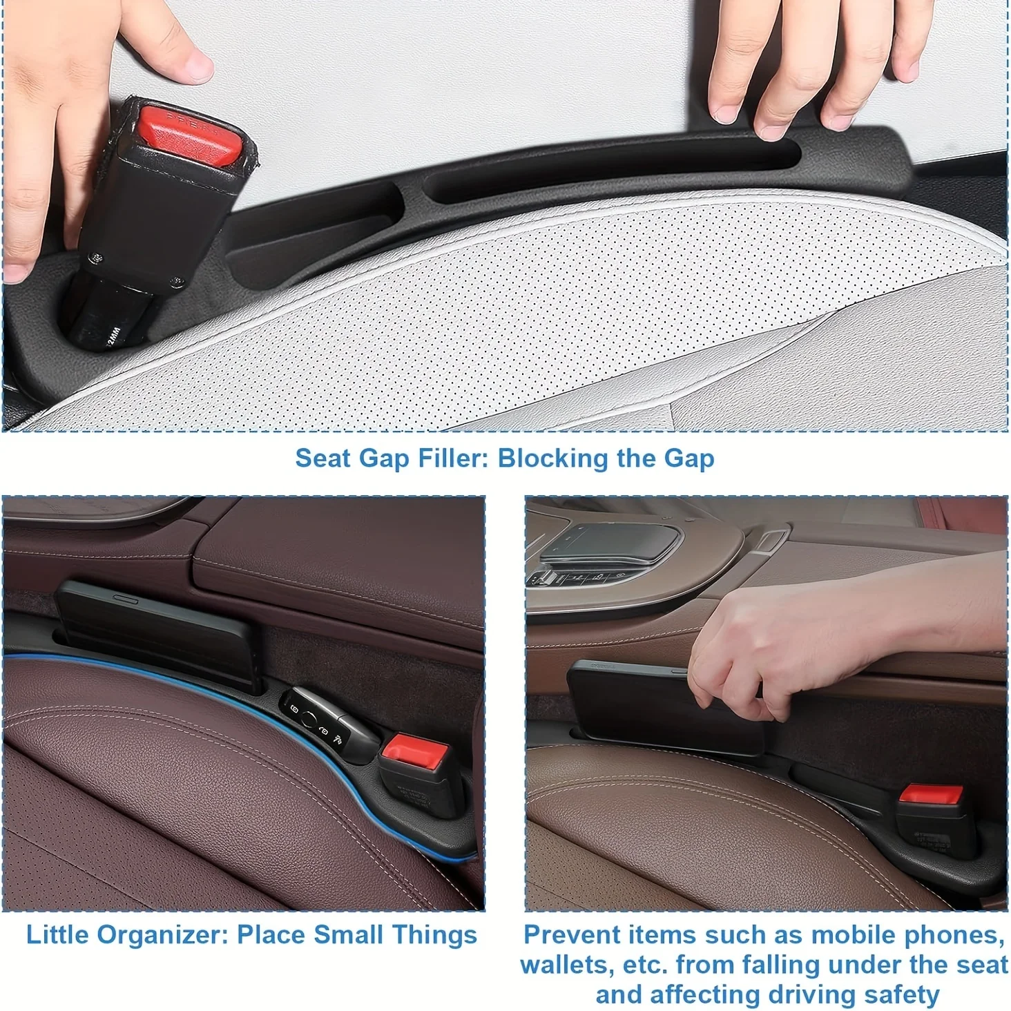 Auto Sitz Lücke Füllstoff Organizer Pu Wasserdichte Auto (2 Stück) – Bild 2