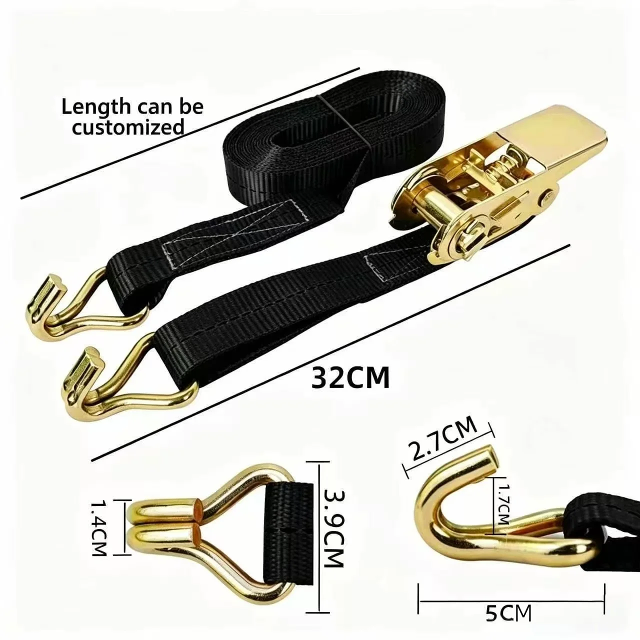 Ratschenspanner, selbstverriegelnder Nylon-Flugzeuggurt, Doppelhaken – Bild 4