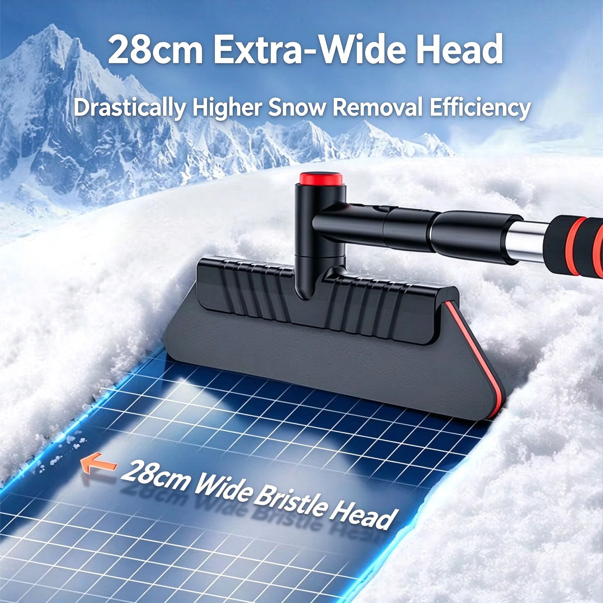 Auto-Schneebürste und Eiskratzer 3-in-1 Ausziehbar Abnehmbar Drehbar – Bild 2