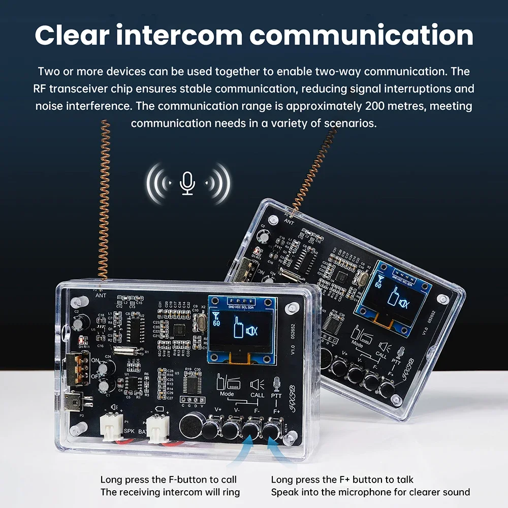 Interphone Radio Elektronische DIY Kit Wireless Intercom FM Radio – Bild 6