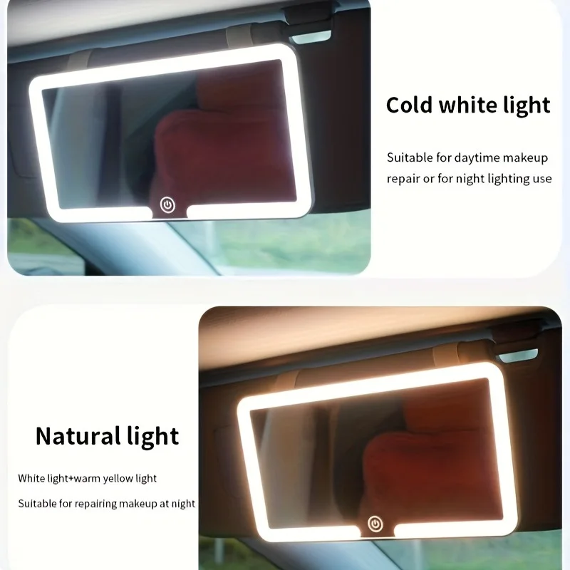 Auto-Innenspiegel, Sonnenblende, Platte, LED, HD, Make-up-Spiegel – Bild 3