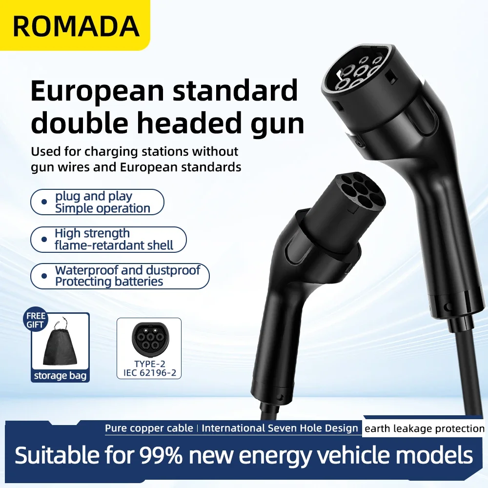 Trinkbares EV-Ladekabel vom Typ 2 auf Typ 2, 32 A, 7 kW, 1 Phasen – Bild 2