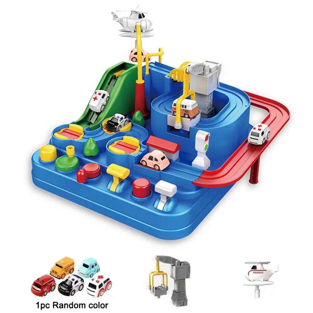 Racing Rail Car Modell Lernspielzeug Kinder Verfolgen Abenteuerspiel Tiere Weltraumrakete Spielzeug Gehirn