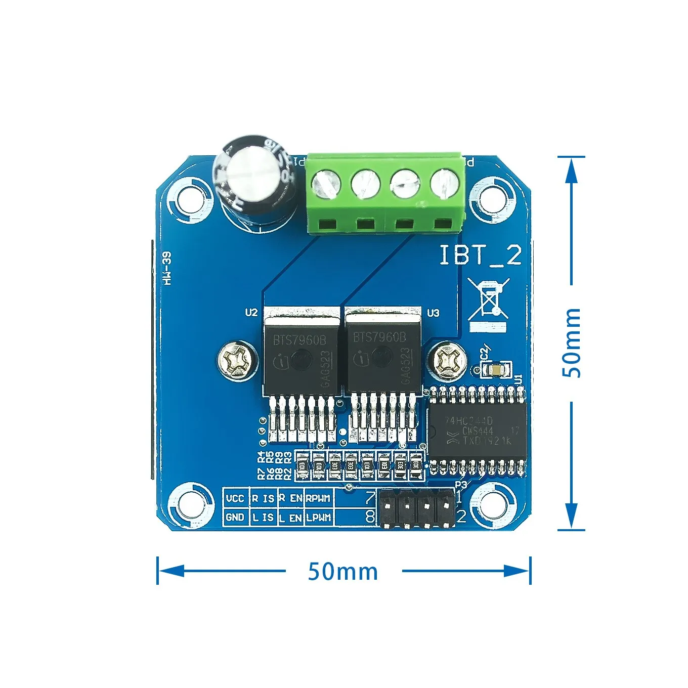 Doppel BTS7960 43A H-bridge High-power Motor Treiber modul/smart auto – Bild 4