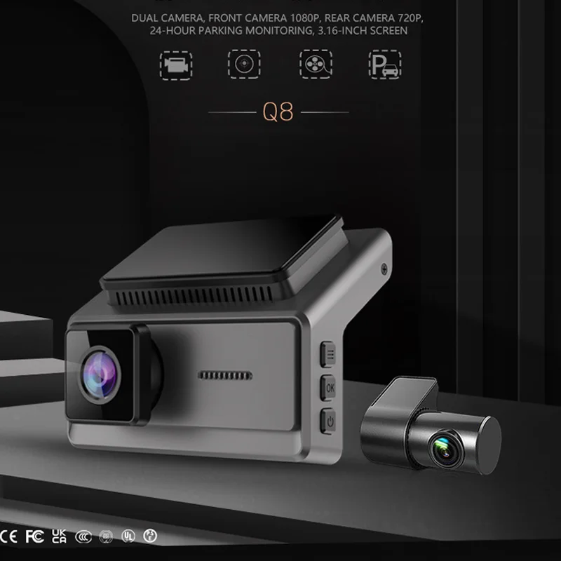 Dash Cam UHD 2K für Auto Kamera Nachtsicht mit GPS WiFi 24h Parkplatz – Bild 6