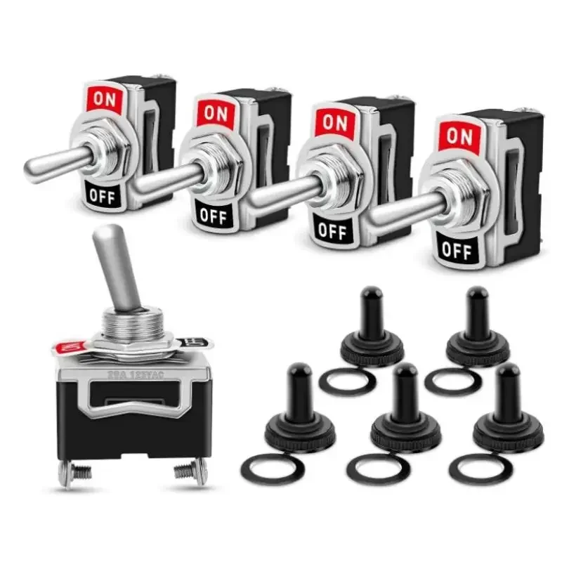 Heavy Duty Auto Boot Rocker Kippschalter 15A 250 V 2Pin SPST EIN/AUS Wippschalter mit wasserdichtem (5 Stück)