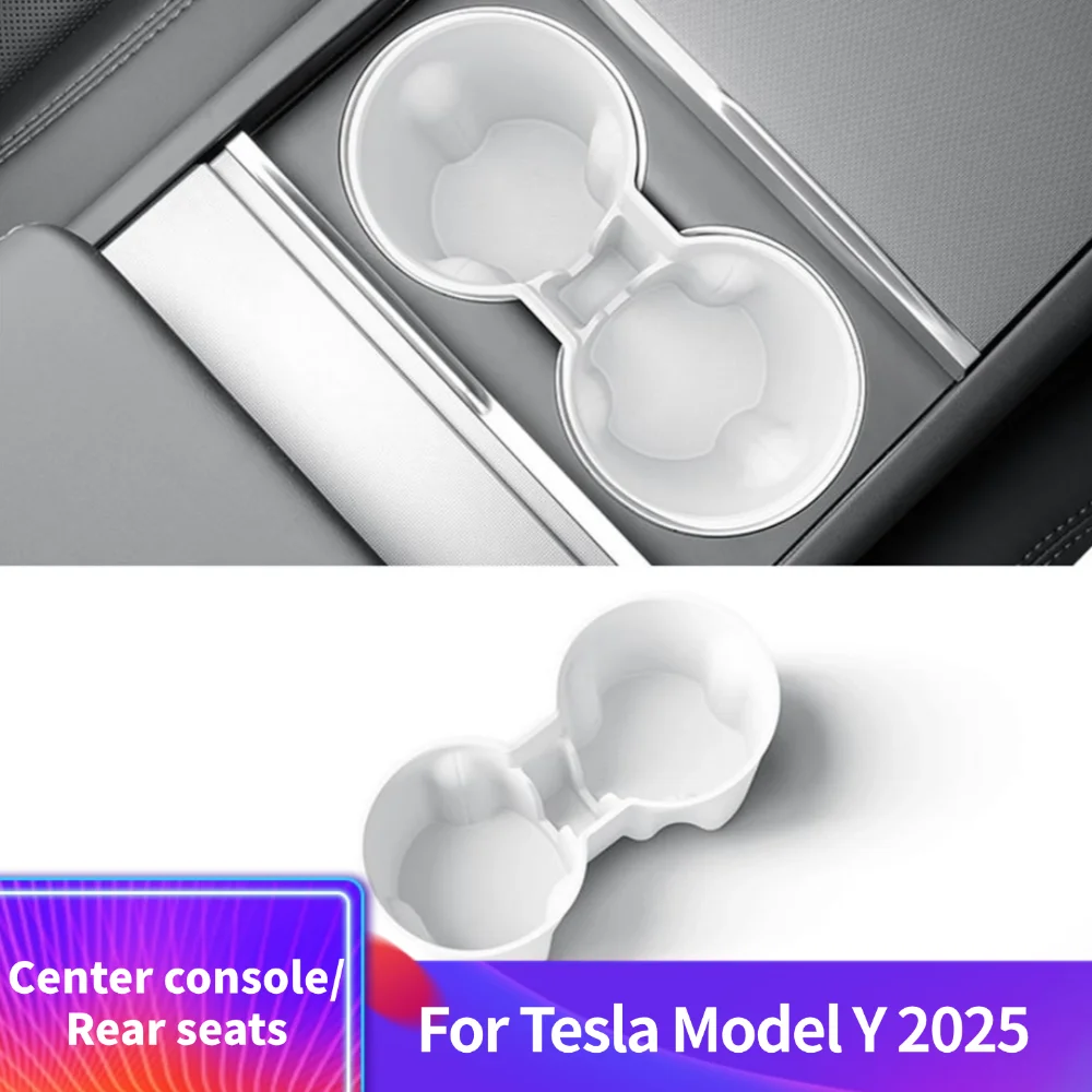 Getränkehalter für Tesla Model Y Juniper 2026, Mittelkonsole, Aufbewahrungsbox, rutschfester Einsatz