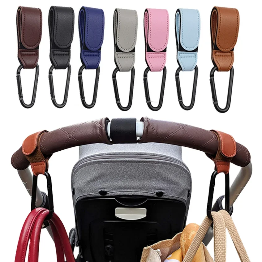 Leder Warenkorb Haken Baby Kinderwagen Haken PU Einstellbare Kinderwagen Haken Organizer Windel (2 Stück)