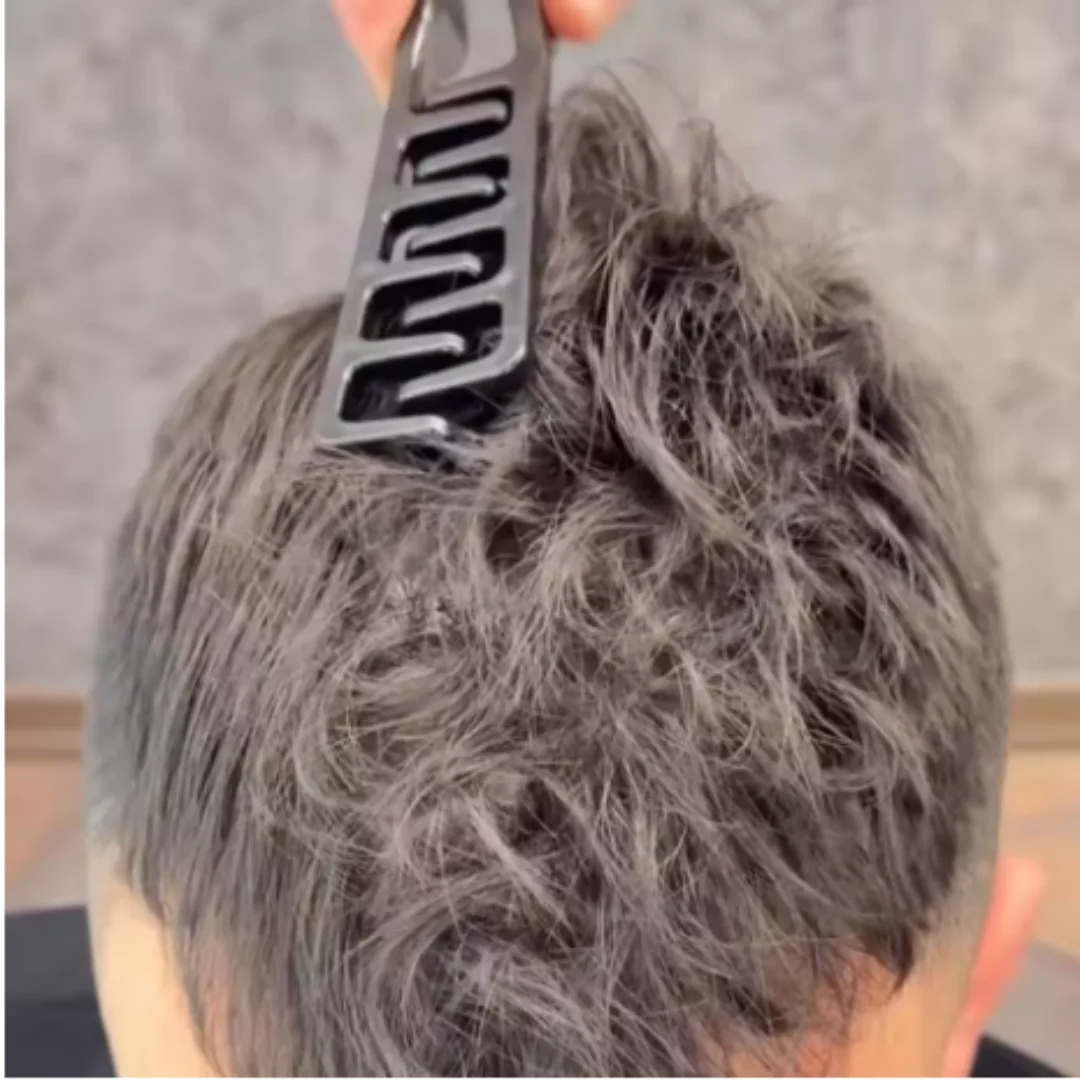 Flauschiger Haarstyling-Kamm für Männer, V-förmiger – Bild 4