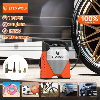 ETENWOLF ZEPHYR S3 Tragbarer Reifenfüller, 100 % Arbeitszyklus, 160 PSI, Auto-Luftkompressor, 7800 mAh