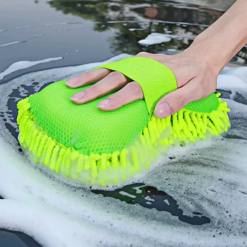 Mikrofaser-Autowaschschwamm, Reinigungsbürsten für die Fahrzeugpflege, Waschtuch, Autopflegehandschuhe