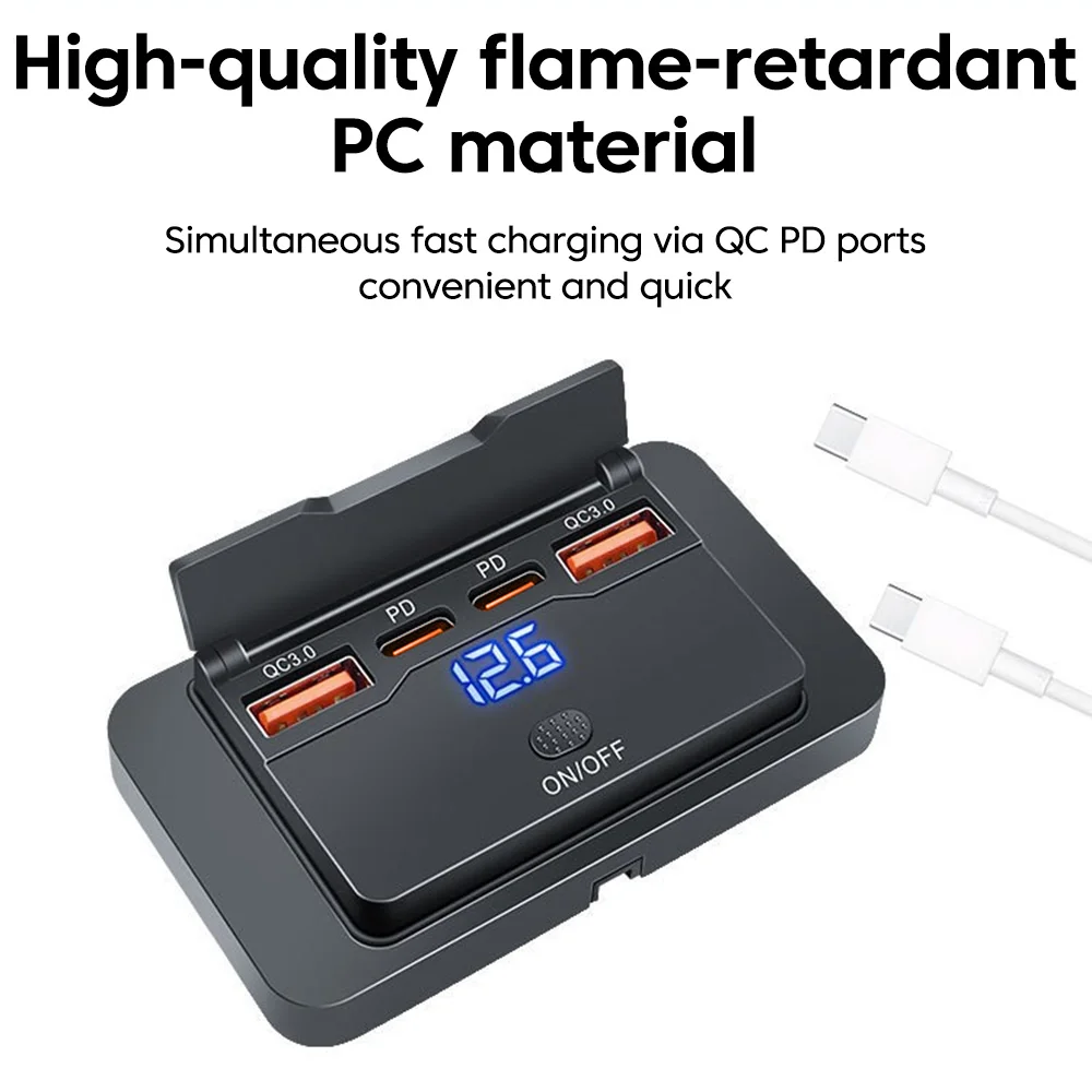 4-Port USB-Autoladegerät mit schnellem Laden PD30W/15W Typ C QC 3.0 – Bild 3