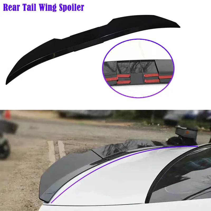 Stil Universal 3 stücke Limousine Hinten Stamm Schwanz Hinten Flügel Spoiler 117-127 cm Einstellbare DIY Refit