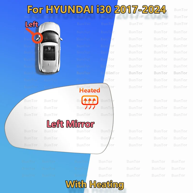 HYUNDAI I30 2017 2018 2019 2020 2021 2022 2023 2024 Linke oder Rechte Seite Rückspiegel Glas Mit Heißer/auto