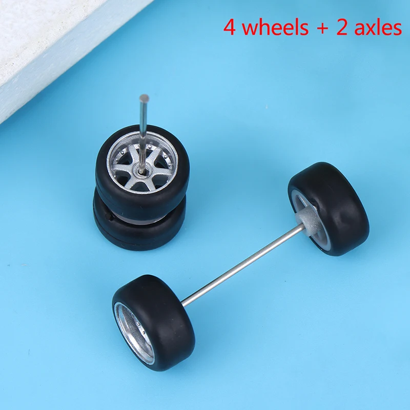 6PCS 1:64 Räder Für Hotwheels Mit Gummi Reifen Modell Auto Geändert Teile Racing Fahrzeug Spielzeug Neue 4