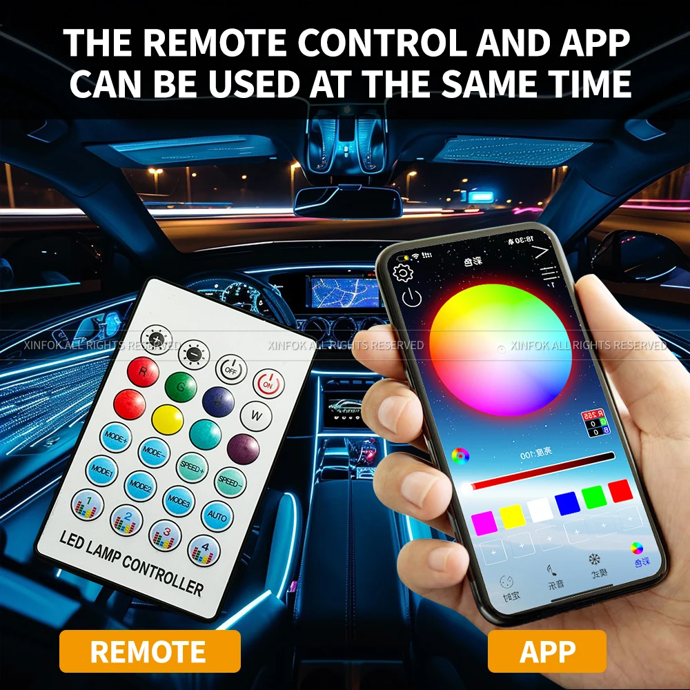 110 cm APP Control Auto Umgebungs Lichter LED Innen RGB Symphonie – Bild 6