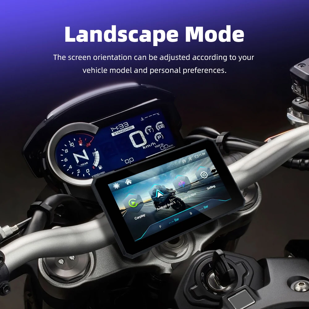 EKIY 5,0 Zoll Wireless CarPlay Moto Android Auto Tragbare Digitale – Bild 4
