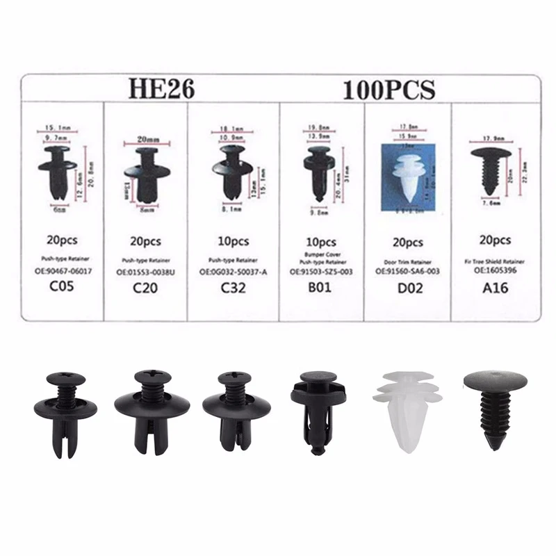 Auto Fastener Clip Auto Fender Push Retainer Pin Rivet Bumper – Bild 6