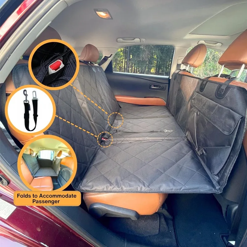 Hund Auto Sitz Abdeckung Wasserdicht Haustier Auto Sitz Zurück Reihe – Bild 2
