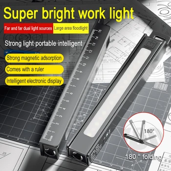 Tragbare LED-Klapp-Arbeitstaschenlampe mit Magnet-Taschenlampe, COB-Arbeitsstiftlicht, wiederaufladbare