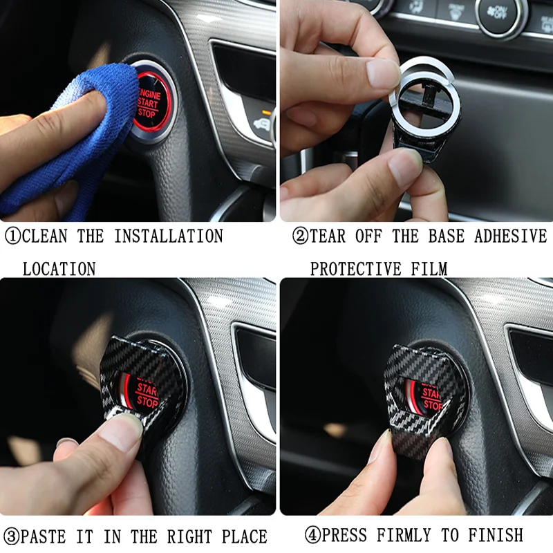 Auto Innen One-Key-Start Zündung Motor Stop Push-Schalter Taste – Bild 6